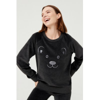 Qadın üçün pijama - boz melanj, L - 45171