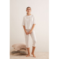 Qadın üçün pijama - krem, XL - 25303