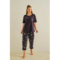 Qadın üçün pijama dəsti, tünd göy, 44 - 27195