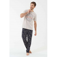 Kişi üçün pijama - bej, S - 18415