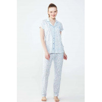 Qadın üçün pijama - mavi, M - 16739