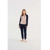 Qadın pijama pijama dəsti - tünd göy, XL - 16817