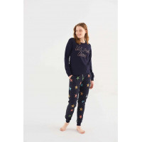 Qadın pijama pijama dəsti - tünd göy, XXL - 16821