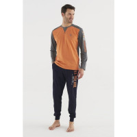 Kişi pijama pijama dəsti - narıncı, M - 18627