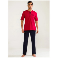 Kişi üçün pijama - tünd qırmızı, L - DS2000