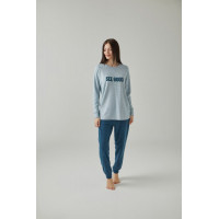Qadın üçün pijama, boz melanj, XL - W23045