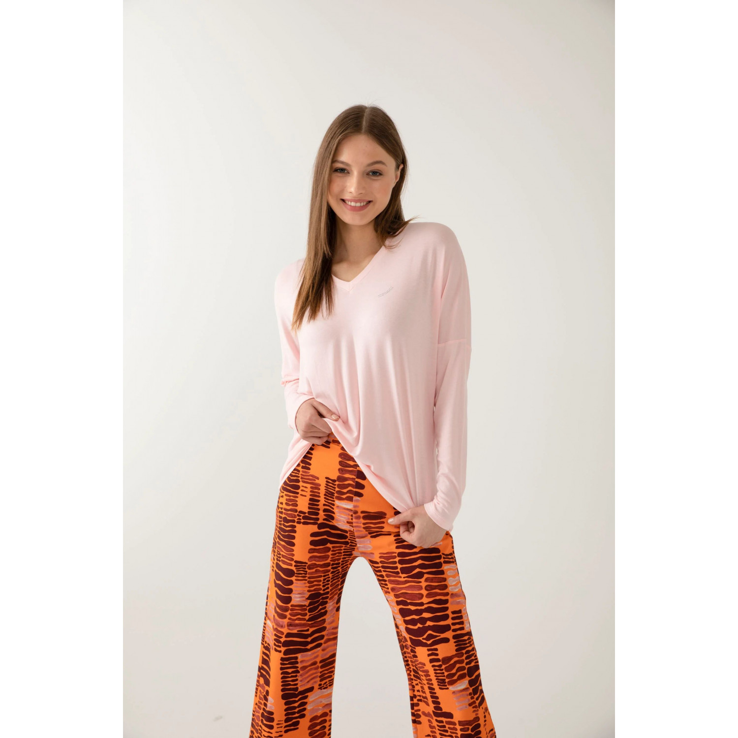 Qadın üçün pijama, çəhrayı, L - W23083