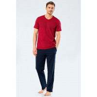 Kişi üçün pijama - tünd qırmızı, L - 4135
