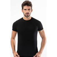 Kişi üçün bağlı yaxa futbolka - qara, L - 164