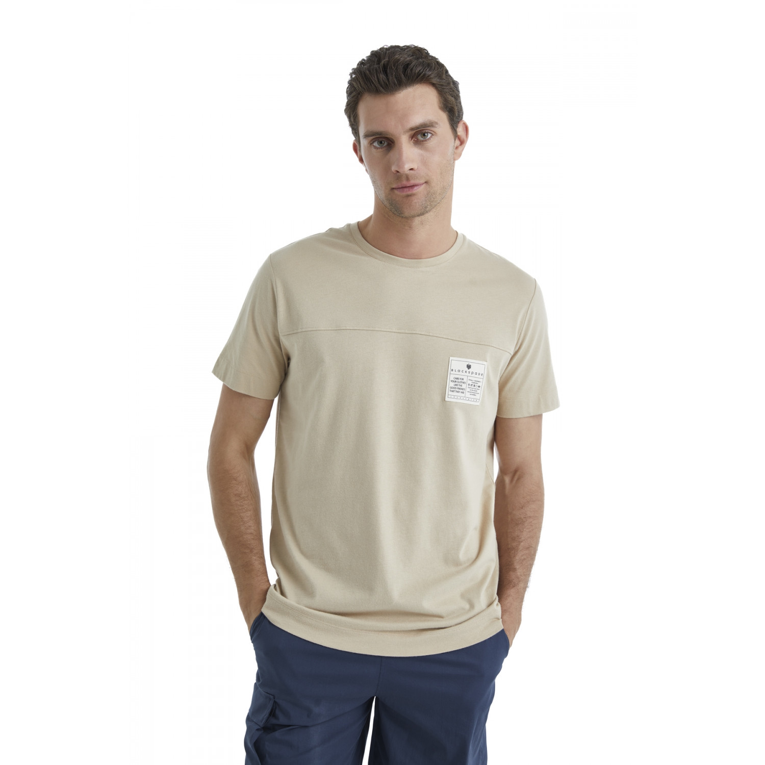 Kişi t-shirt, bej, L - 40452